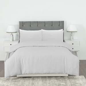 Hotel Quality Stripe Duvet Cover Set Silver