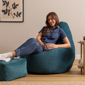 Icon Dalton XL Jumbo Cord Recliner Bean Bag and Footstool