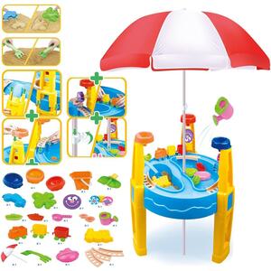 Kids Sand And Water Play Table with Umbrella