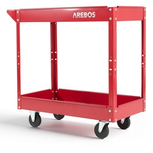 Workshop Tool Trolley with 2 Shelves - Large load capacity