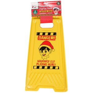 Naughty Elf Folding Warning Sign