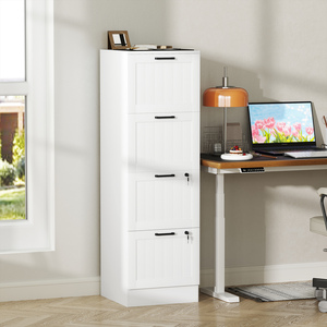 HOMCOM File Cabinet with Lock and Adjustable Hanging Bars