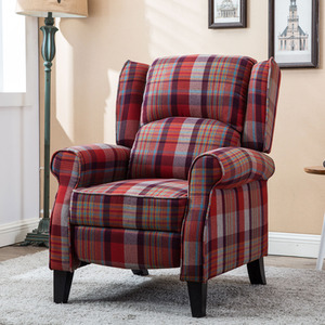 Eaton Wing Back Fireside Check Fabric Recliner Armchair