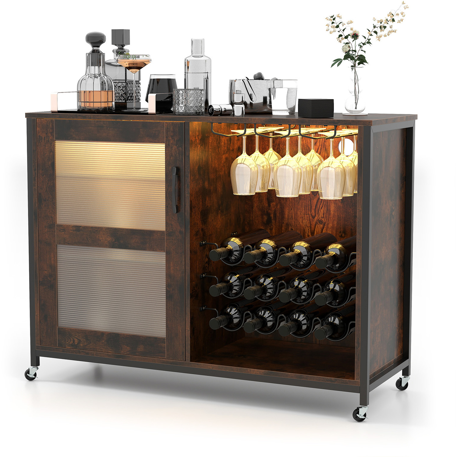 Wine Bar Cabinet - Brown