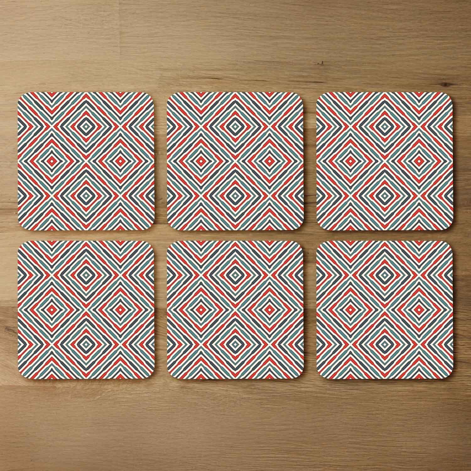 Image of Repeated Squares And Rhombuses Coaster -&hellip;