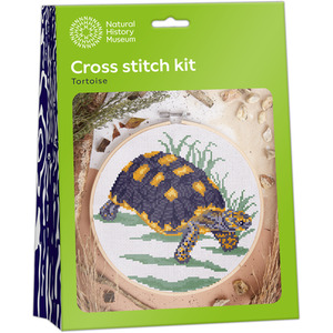 Natural History Museum Cross Stitch Kit, Tortoise Design, 14cm