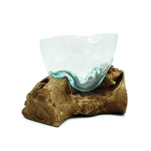 Molten Glass Arfully Misshapen Bowl on Wood