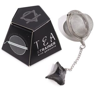 Raw Crystal Gemstone Tea Strainer Obsidian