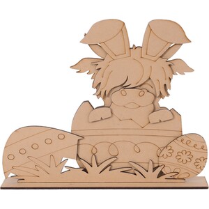 Wooden Easter Highland Cow