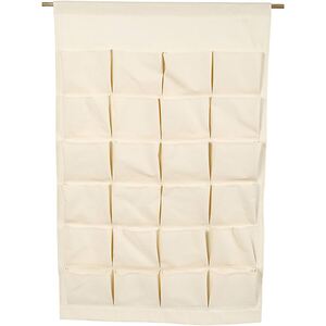 Hanging Canvas Organiser 93 x 60 cm Natural Pocket Storage