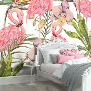 Paradise Flamingo Watermelon Wall Mural