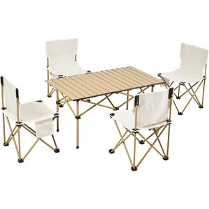 Darphe Portable Camping Table and Four Folding Chairs
