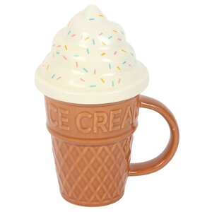 Ice Cream Cone Mug Fun Swirled Lid Novelty Kitchenware