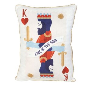 King of the Sofa Playing Card Cushion Regal Lounge Decor Gift