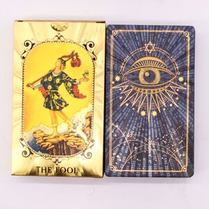Blue Gold Foil Tarot Card Set with Booklet All Seeing Eye