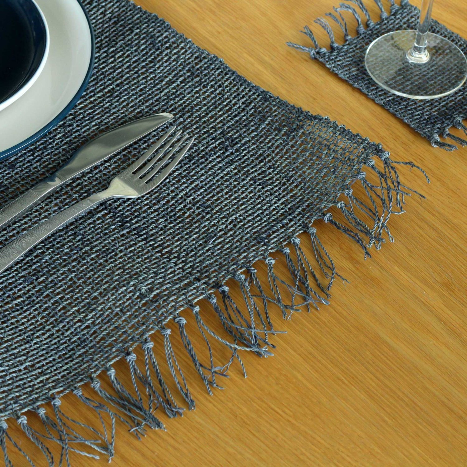Image of Seagrass Fringe Placemat Handwoven Natural Table&hellip;