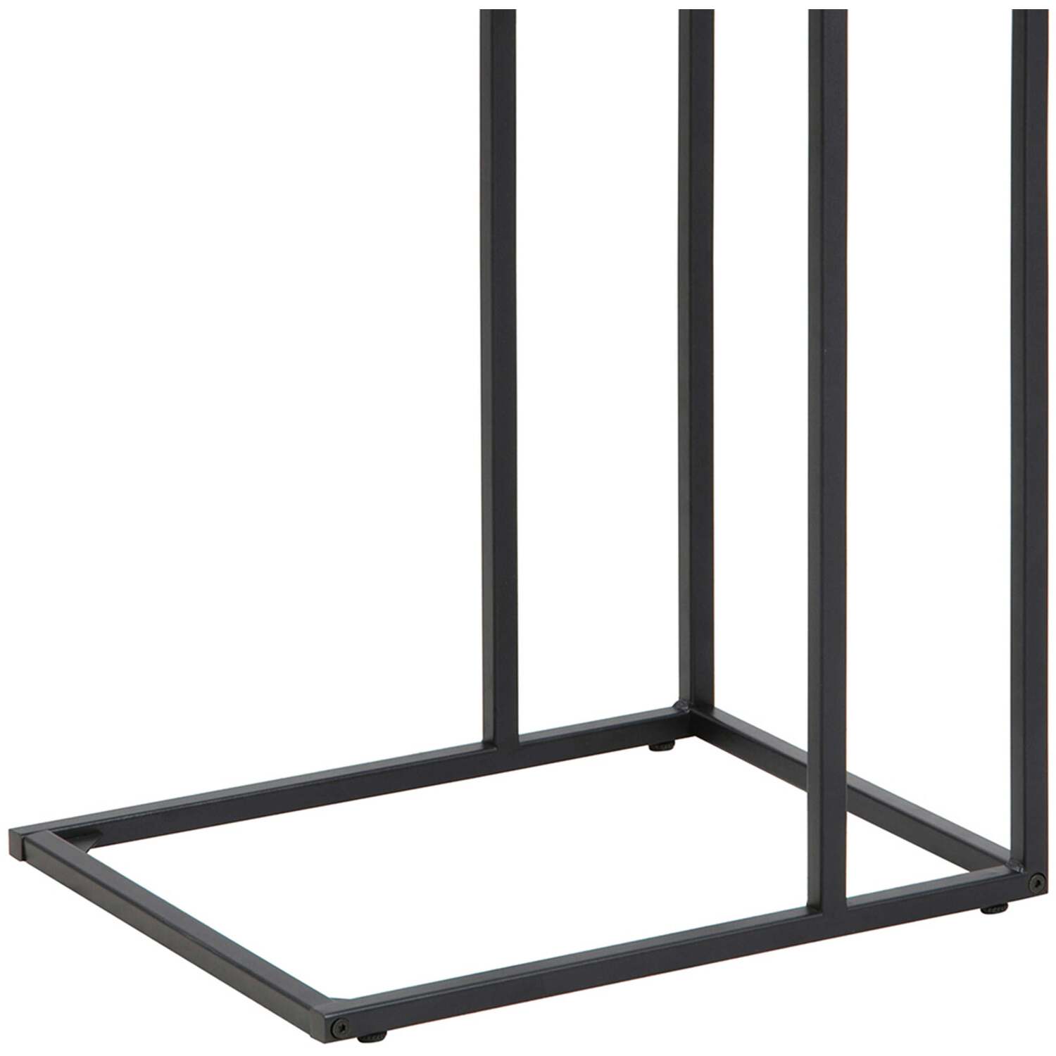 El Paso Side Table - Wild Oak-Effect Top and Matt Black Metal Base - Natural