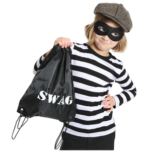 Storybook Burglar Costume - Top, Hat, Mask & Swag Bag