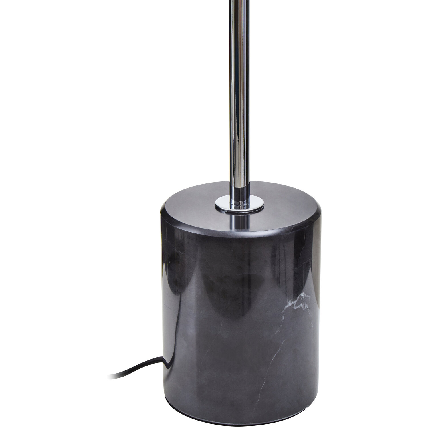Revive Small Silver Finish Metal Table Lamp - Black