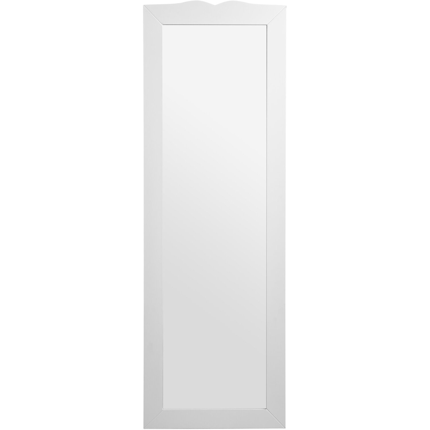 Katelyn Silver Rounded Wall Mirror - White