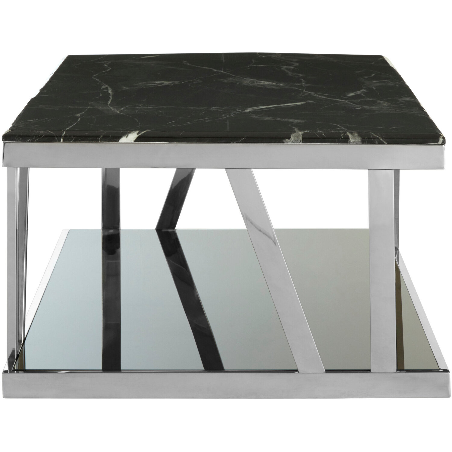 Ackey Table Ackley Silver Coffee Table with Marble Top