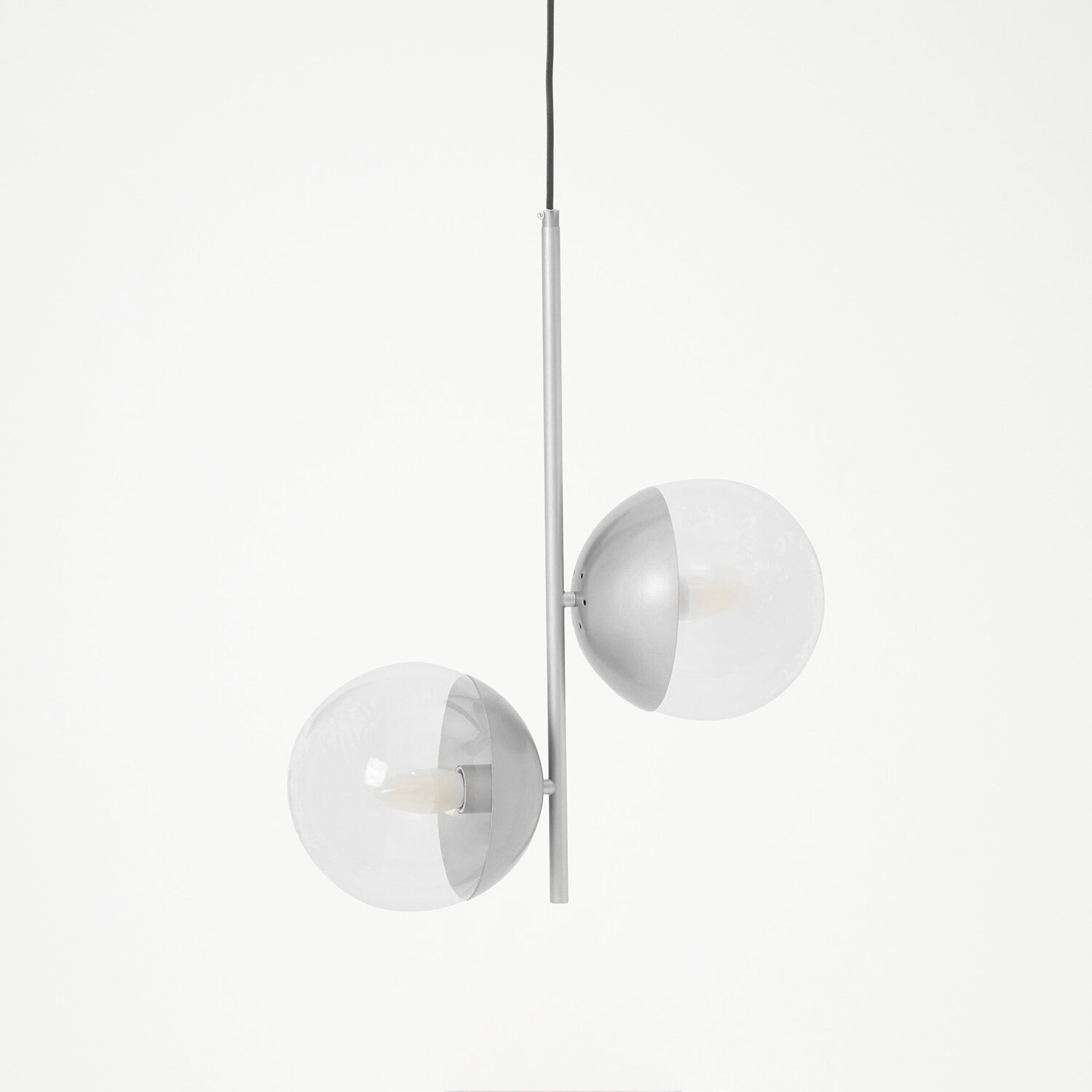 Revive Chrome Finish 2 Bulb Pendant Light - Silver