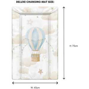 Deluxe Baby Changing Mat – Single Blue Hot Air Balloon