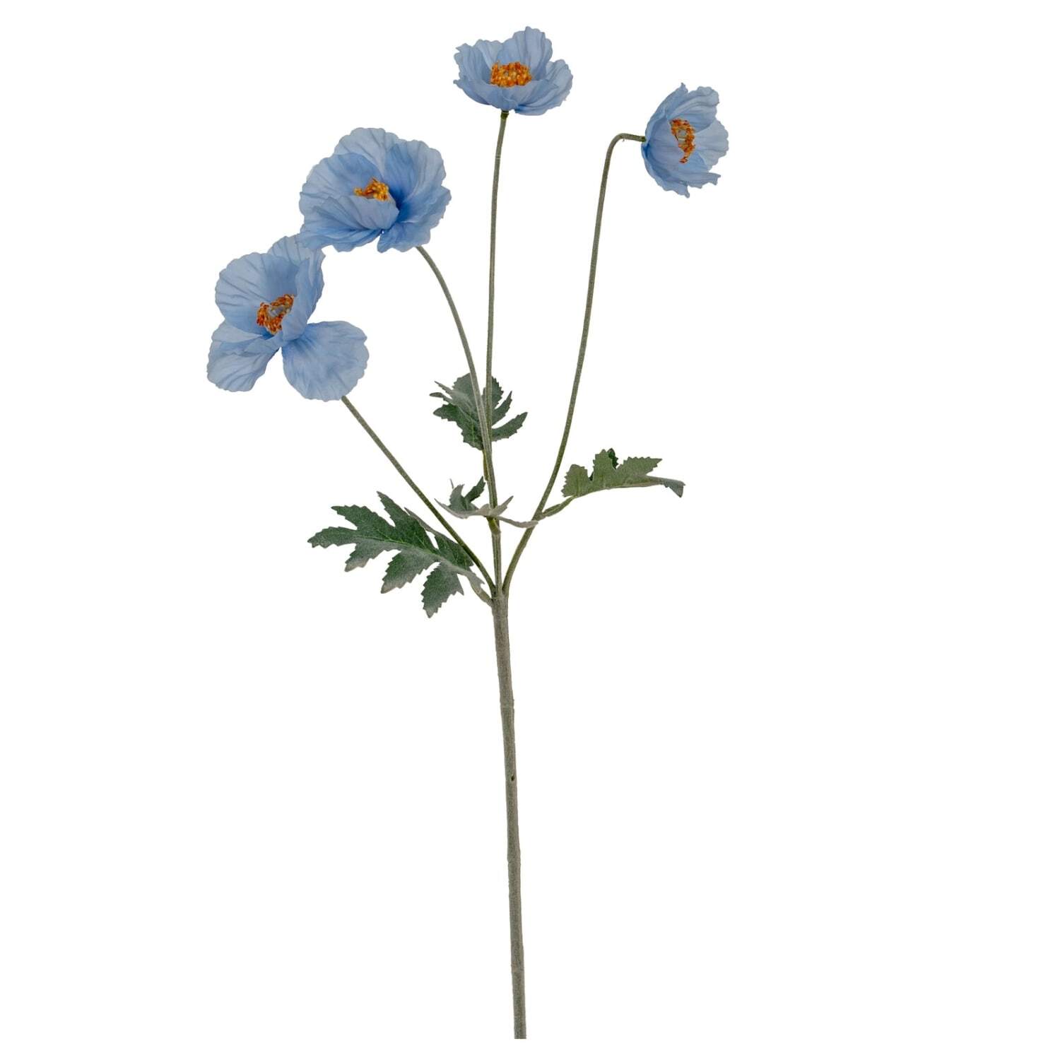 Wyld Haus Set Of 3 Artificial Papaver Oppy Sprays - Blue