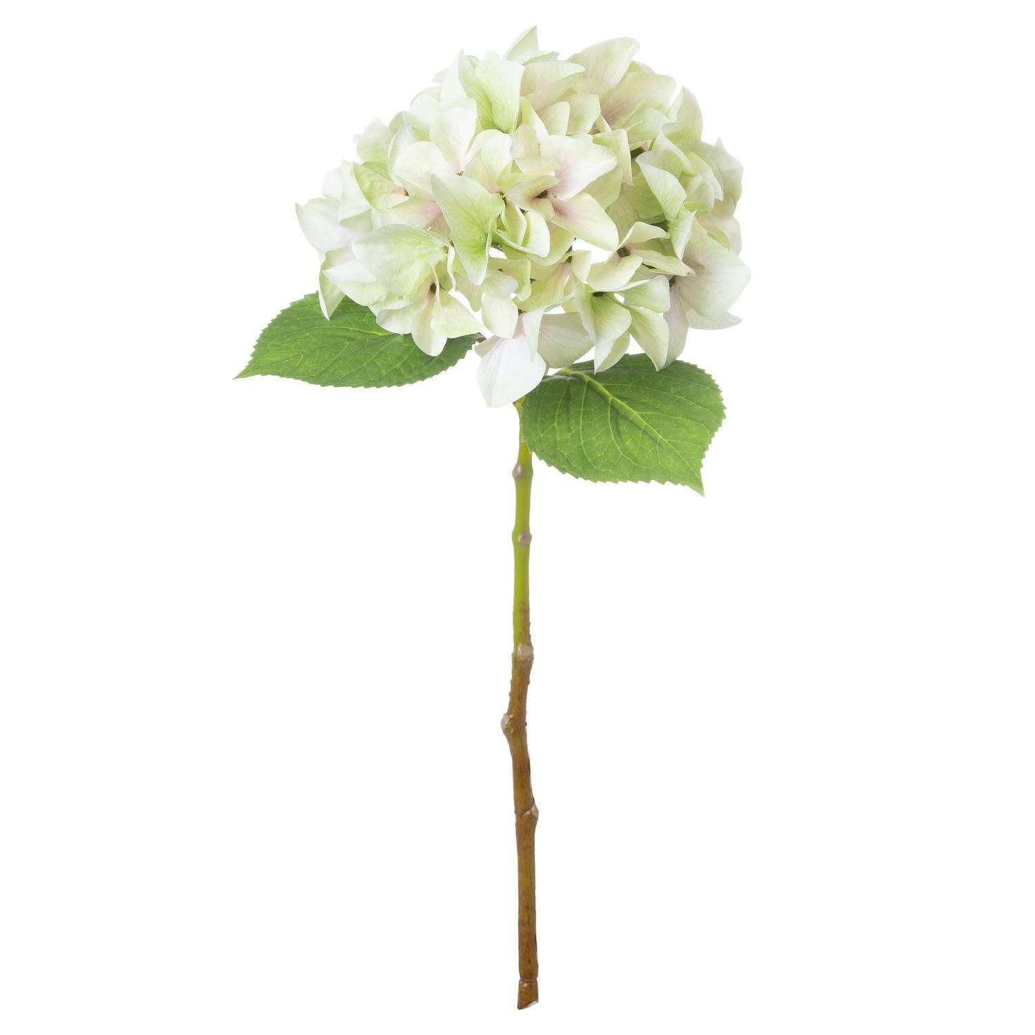Set of 3 Shab Artificial Hydrangea Stems - Green