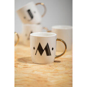 Diamond Deco White Monogram Mug, M