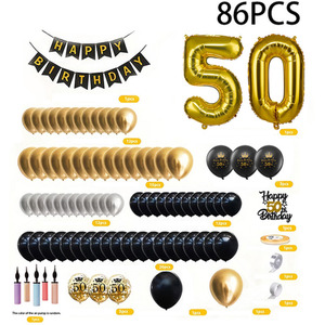 Lifeideas 86-Piece 50th Birthday Balloon Decorations Set