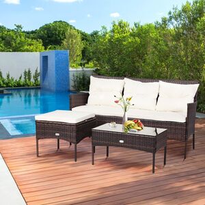3 Pieces Patio Conversation Set with Coffee Table