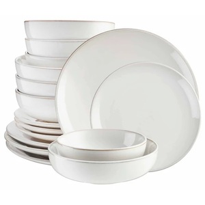 16pc Nordic Stoneware Dinnerware Set - 4 Person Plate & Bowl Setting