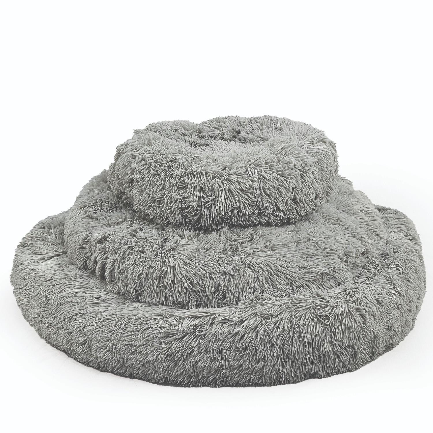 Hugglepets Anti-Anxiety Donut Pet Bed - Grey, Medium - Grey / 50Cm