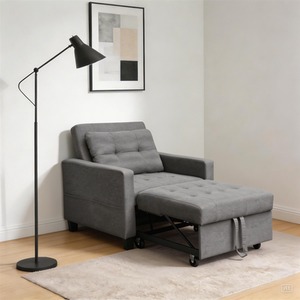 Grey / 1 Home Source Charleston Pull Out Linen Sofa Bed shot 14271259