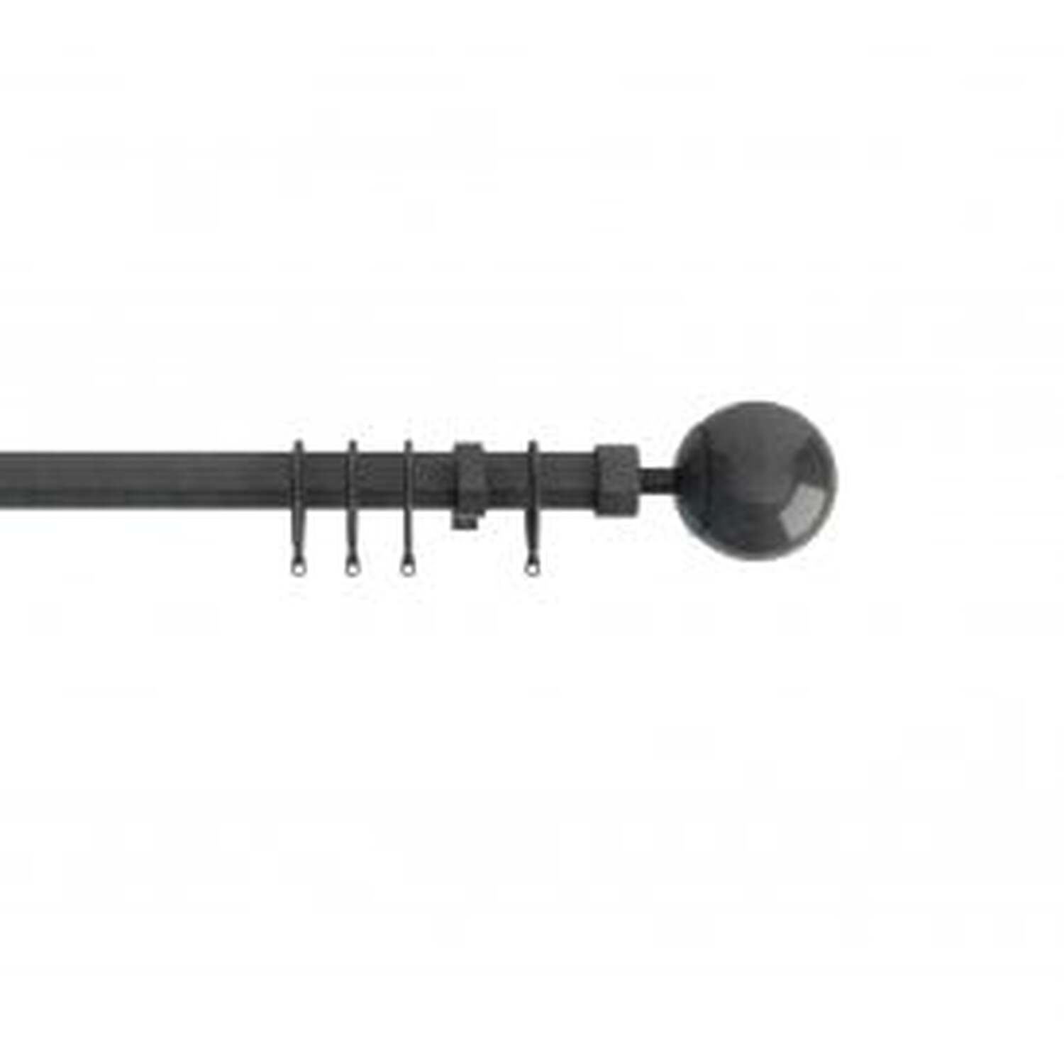 22-25mm Gunmetal Grey Finesse Ball End Metal Curtain Pole Set - Grey / 120cm