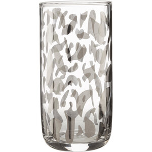 Isla Hi Ball Silver Diva Print Glass