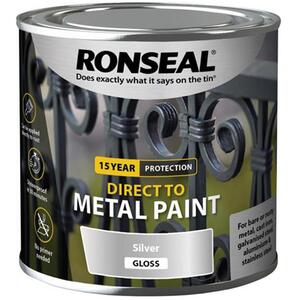 Ronseal Direct to Metal Paint Silver Gloss 250ml - 39403