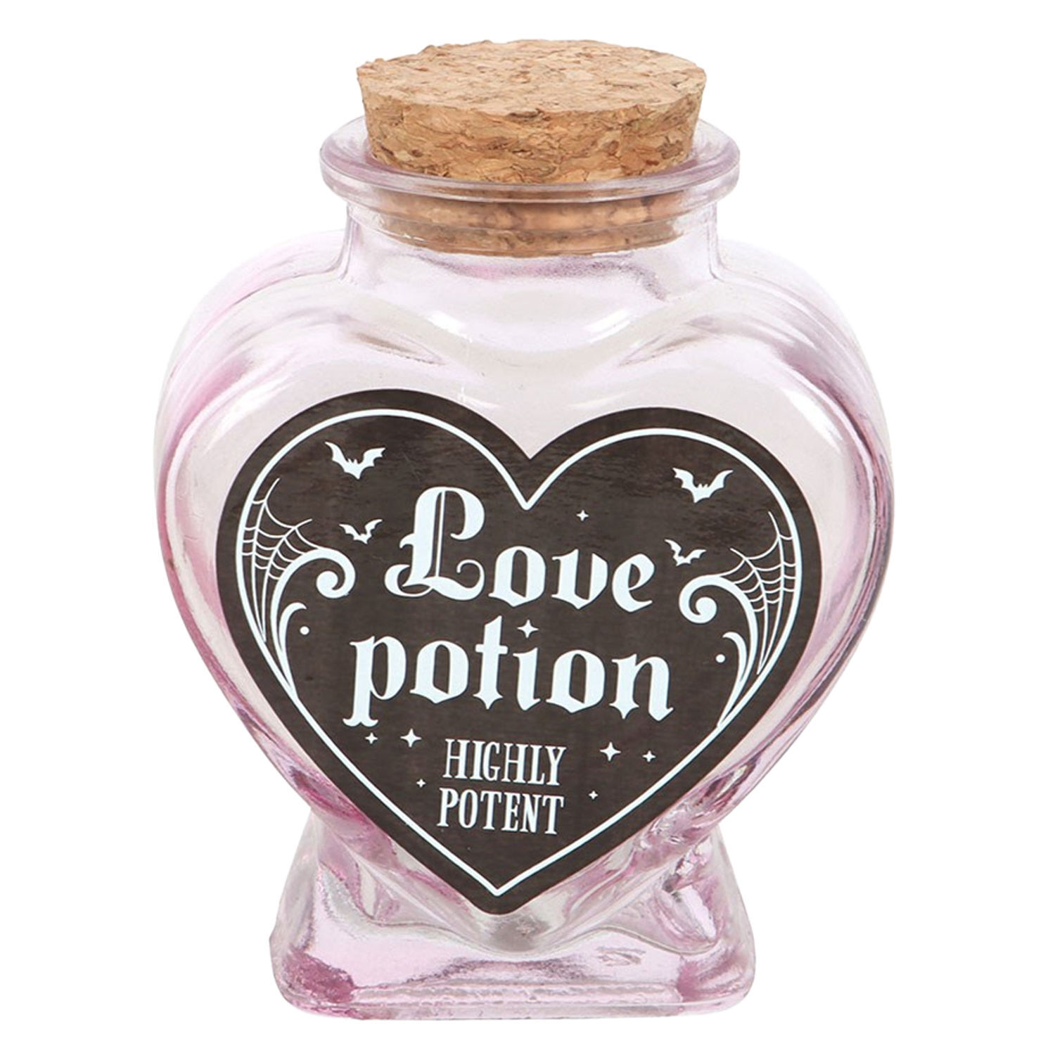 Something Different Love Potion Glass Heart Bottle - Pink