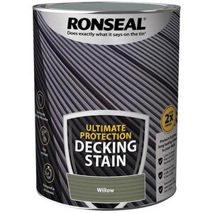 Ronseal Ultimate Protection Decking Stain Willow 5 Litre - 39224 - Durable and Slip Resistant