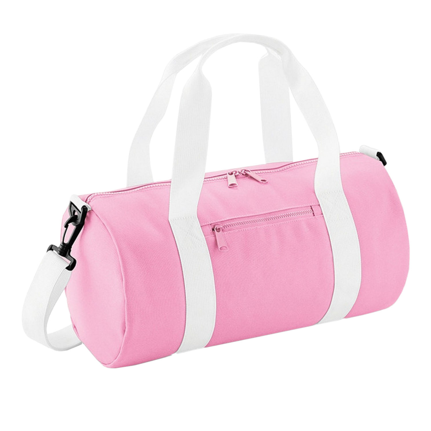 Bagbase Mini Barrel Shoulder Bag - Classic Pink/White