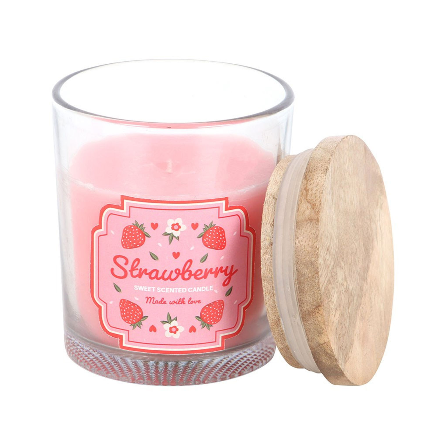 Something Different Strawberry Scented Candle - Pink
