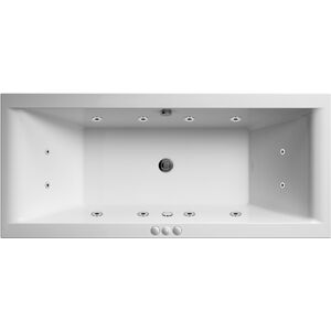 Balterley Square Double Ended Straight Whirlpool Bath with Leg Set, 1700 x 750mm