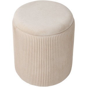 Modern Round Upholstered Storage Ottoman with Lid