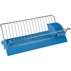 Laurie Blue Plastic And Chrome Wire Dish Drainer