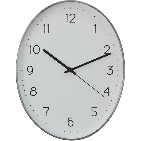 Elko Oval Wall Clock with Dark Grey Finish