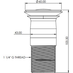 Bathroom Round Click-Clack Slotted Basin Waste with Overflow, Top Fix - BKT732