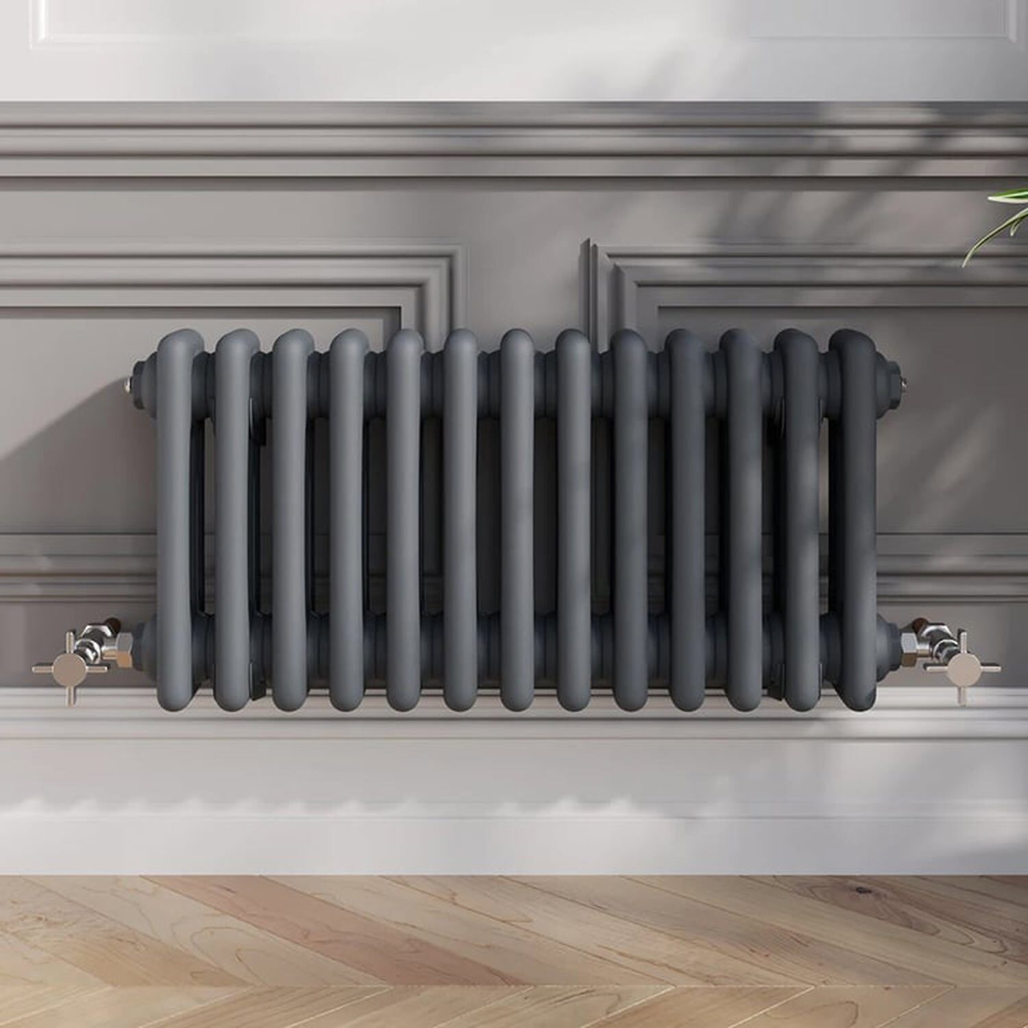 Temprazo Traditional Colosseum Double Bar Column Radiator Anthracite 300 X 1190Mm - Anthracite / 605Mm / 300Mm / 100Mm
