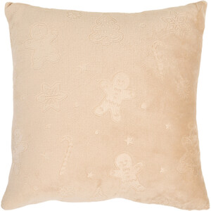 Gingerbread Man Embossed Fleece Cushion