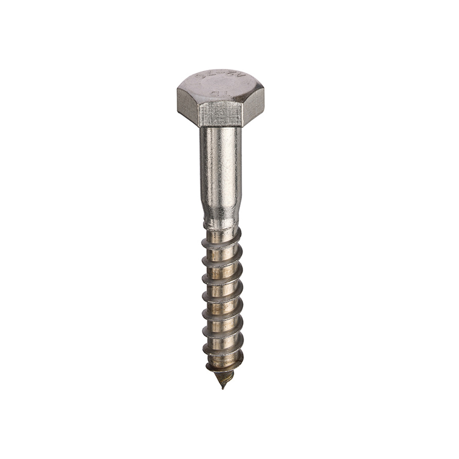 Unifix A2-304 Stainless Steel Coach Screws Hexagon Head Din 571 - M6 X 70 (Box Of 100) - White